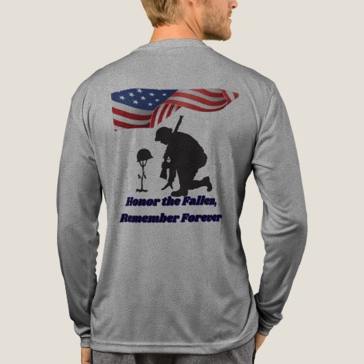 Silent fields of honor grey Tri-Blend shirt (Rückseite)