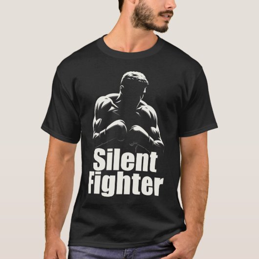 Silent Fighter Boxing - Bold Silhouette Boxer T-Shirt (Vorderseite)