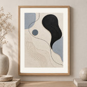 Silent Flow | Minimal Abstract Plaster Art Print Poster