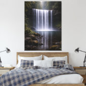 Silent Forest Waterfall – Calm Nature Landscape Leinwanddruck (Insitu (Schlafzimmer))