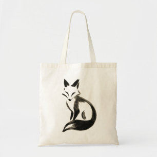 Silent Fox - Minimalistischer Pinsel auf Totbeutel Tragetasche