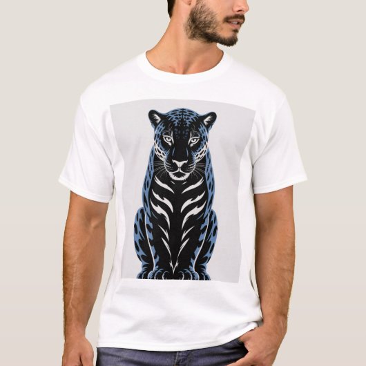 Silent Jaguar - Blue Elegance Design T-Shirt (Vorderseite)