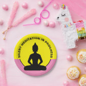 SILENT Meditation in Progress & Buddha Mindfulness Pappteller (Party)