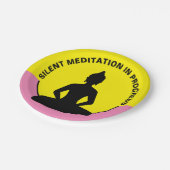SILENT Meditation in Progress & Buddha Mindfulness Pappteller (Schrägansicht)
