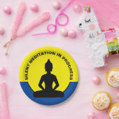 SILENT Meditation in Progress & Buddha Mindfulness Pappteller (Party)