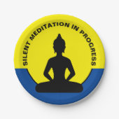 SILENT Meditation in Progress & Buddha Mindfulness Pappteller (Vorderseite)