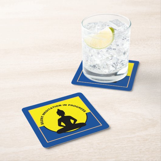 SILENT Meditation in Progress & Buddha Mindfulness Rechteckiger Pappuntersetzer (Vor Ort)