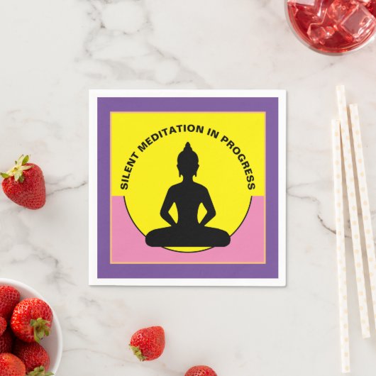 SILENT Meditation in Progress & Buddha Mindfulness Serviette (Beispiel)