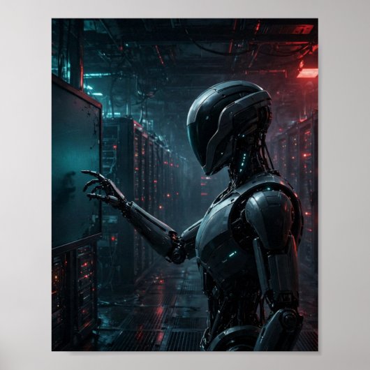 Silent Monitor — Rogue-AI-Agent-Kunstposter Poster (Vorne)