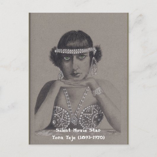 Silent Movie Star Orig Art Postkarte (Vorderseite)