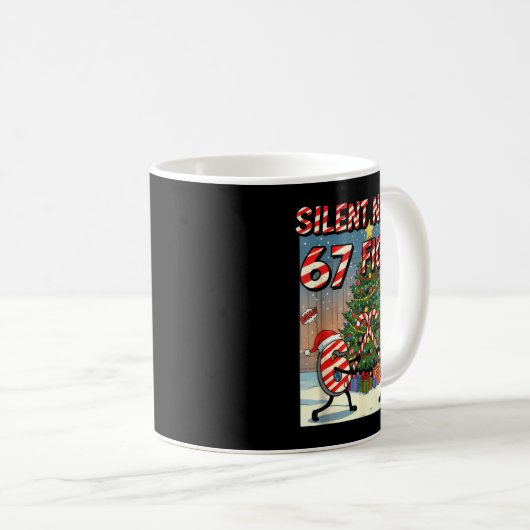 Silent Night 67 Fight Christmas Cartoon Tee Kaffeetasse (VorderseiteRechts)