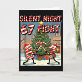Silent Night 67 Fight Christmas Cartoon Tee Karte (Vorderseite)