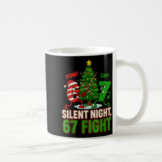 Silent Night 67 Fight Funny Christmas Kaffeetasse (Rechts)