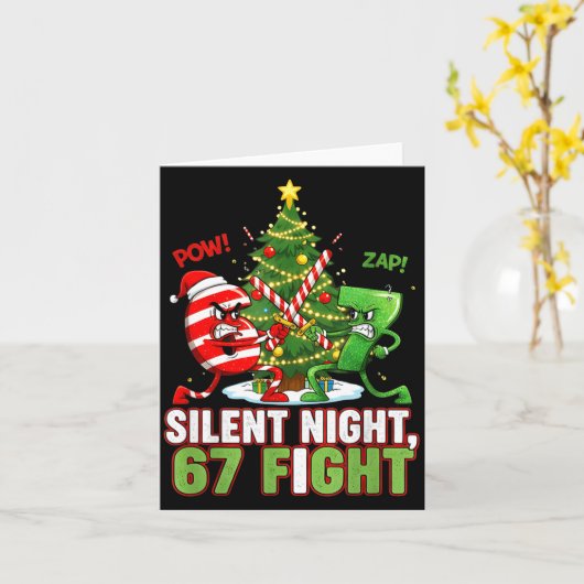 Silent Night 67 Fight Funny Christmas Karte (Gelbe Blume)
