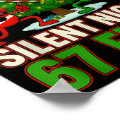 Silent Night 67 Fight Funny Christmas Poster (Ecke)