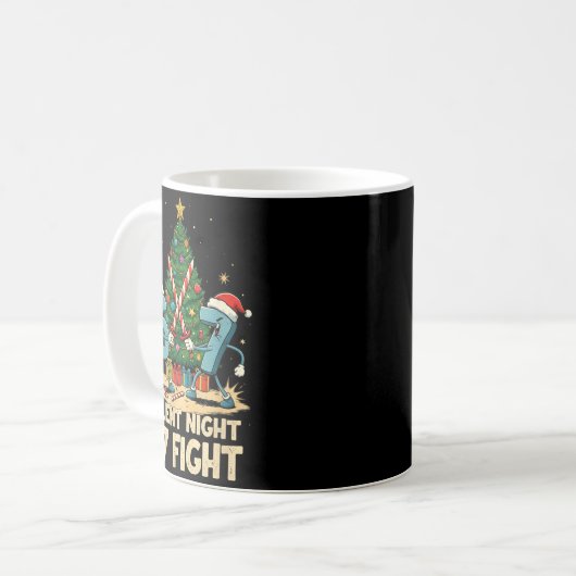 Silent Night 67 Fight Funny Christmas Tee Kaffeetasse (Vorderseite Links)