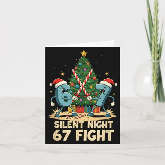 Silent Night 67 Fight Funny Christmas Tee Karte (Vorderseite)