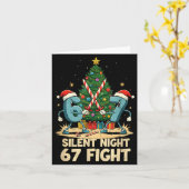 Silent Night 67 Fight Funny Christmas Tee Karte (Gelbe Blume)
