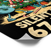 Silent Night 67 Fight Funny Christmas Tee Poster (Ecke)