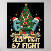 Silent Night 67 Fight Funny Christmas Tee Poster (Vorne)