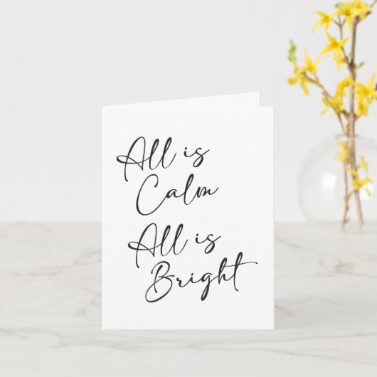 Silent Night All is Calm All is Bright Christmas Karte (Gelbe Blume)