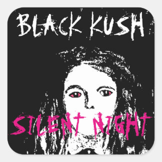 SILENT NIGHT BLACK KUSH QUADRATISCHER AUFKLEBER