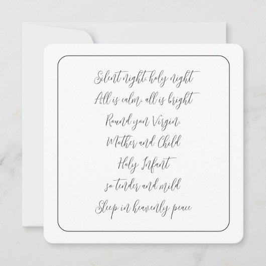 Silent Night Carol Texte Skript Weihnachten (Vorderseite)