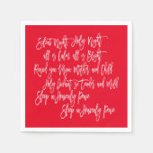 Silent Night Christmas Carol Texte Red White Serviette (Vorderseite)