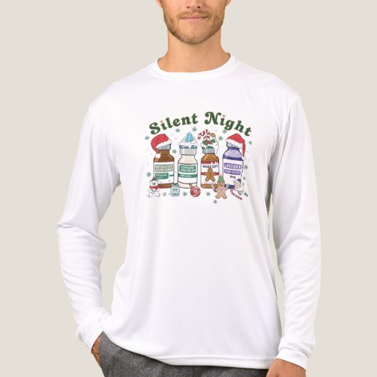 Silent Night Christmas Nurse, Festive Healthcare Tri-Blend Shirt (Vorderseite)