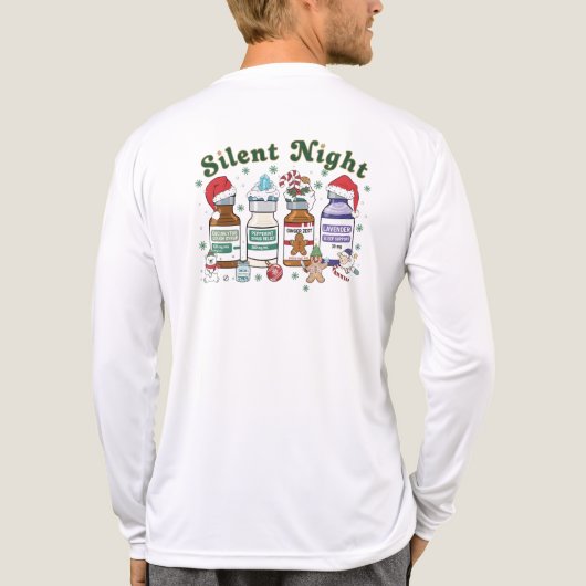 Silent Night Christmas Nurse, Festive Healthcare Tri-Blend Shirt (Rückseite)