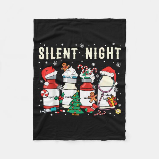 Silent Night Christmas Nurse Medical Profol Doctor Fleecedecke (Vorderseite)