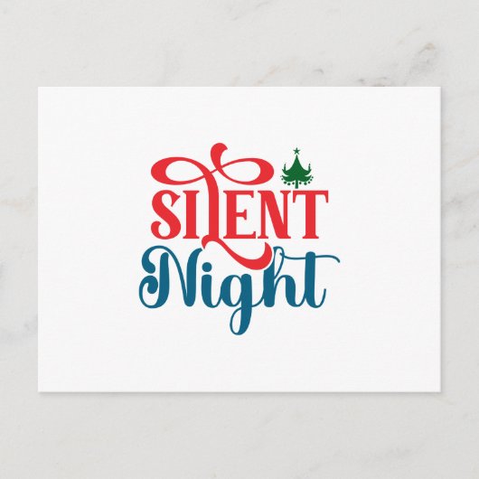 Silent Night Christmas Postkarte (Vorderseite)