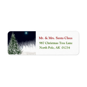 Silent Night Christmas Tree Rücksendeadresse Labe