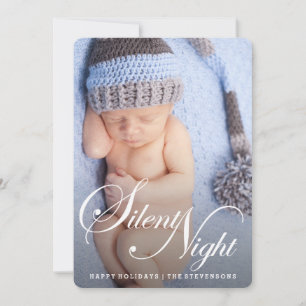 SILENT NIGHT   ELEGANT Holiday Foto Card Feiertagskarte