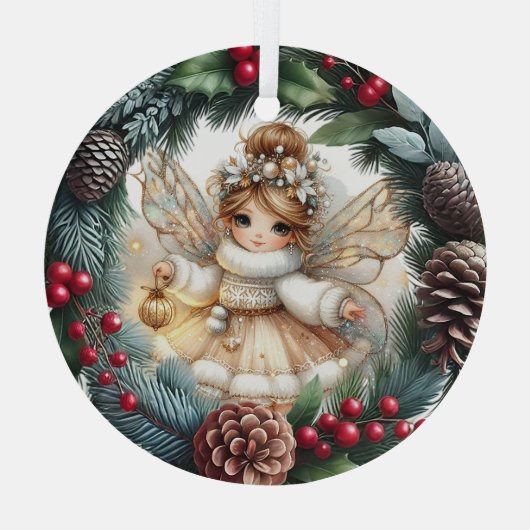 Silent Night, Enchanted Flight Ornament Aus Glas (Rückseite)