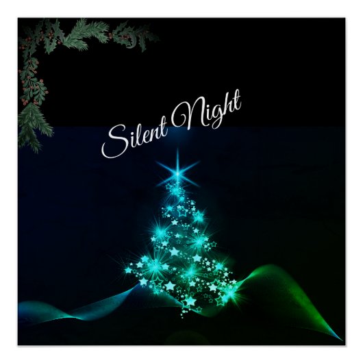 'Silent Night' Estrellas Azules Poster (Vorderseite)