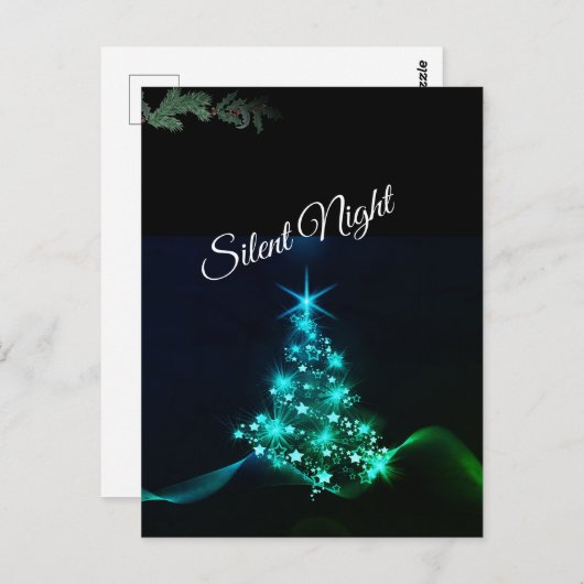 'Silent Night' Estrellas Azules Postkarte (Vorne/Hinten)