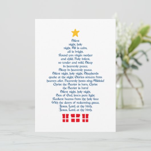 Silent Night Feiertagskarte (Stehend Vorderseite)
