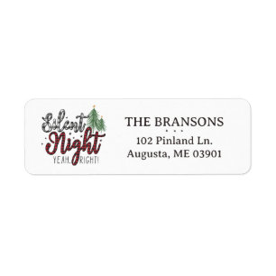 Silent Night Funny Christmas Return Label