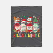 Silent Night Funny Nurse Christmas Design Fleecedecke (Vorderseite)