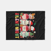 Silent Night Funny Nurse Christmas Design Long Sle Fleecedecke (Vorderseite (Horizontal))
