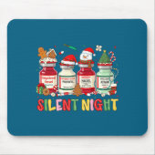 Silent Night Funny Nurse Christmas Design Long Sle Mousepad (Vorne)