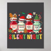 Silent Night Funny Nurse Christmas Design Long Sle Poster (Vorne)