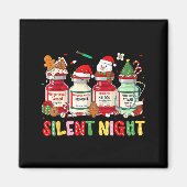Silent Night Funny Nurse Christmas Design  Magnet (Vorne)