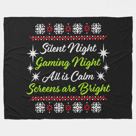 Silent Night Gaming Night All Calm Screens Bright Fleecedecke (Vorderseite (Horizontal))