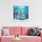 Silent Night Glow Bright Christmas Forest Tree Leinwanddruck (Insitu (Wohnzimmer))