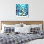 Silent Night Glow Bright Christmas Forest Tree Leinwanddruck (Insitu (Schlafzimmer))