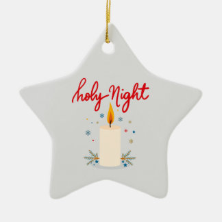 Silent night, glowing bright. keramik ornament