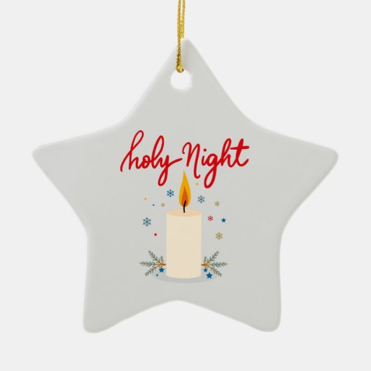 Silent night, glowing bright. keramik ornament (Vorne)