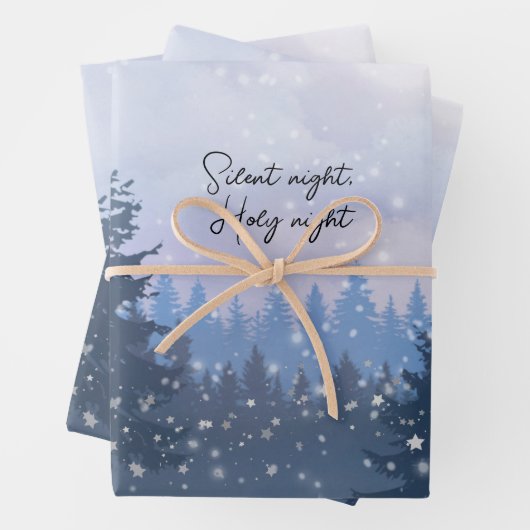Silent Night Heilige Nacht Magic Winter Illustrati Geschenkpapier Set (Beispiel)